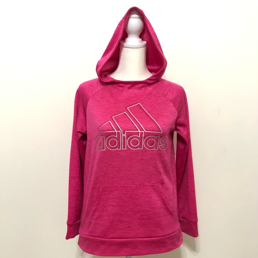 Adidas Pink Pull Over Hoodie Sporty Outdoors Colorful